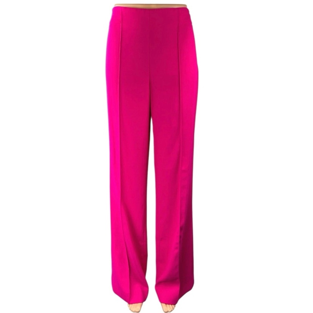 Zara  Womans Trousers Pants Straight Leg S High waist Pink Fuchsia 7990/483 NWT